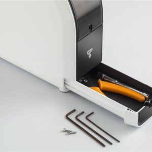 The UP Mini 2 comes with a filament and tool holder